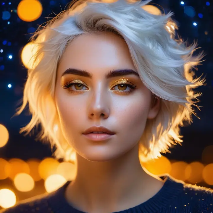 Nova Seren surrounded by blue and amber night lights